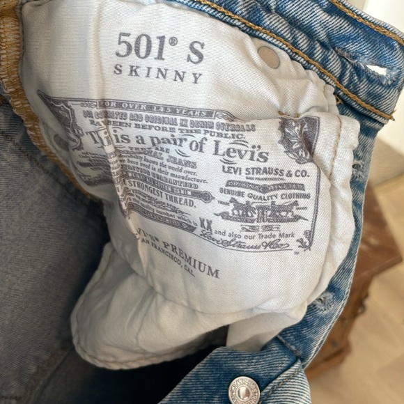 Levi’s 501 Skinny High Rise Button Fly Color Tango - Picture 9 of 10